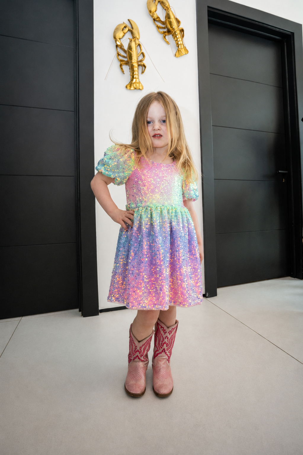 RAINBOW FLIPPING SEQUIN DRESS- PRE ORDER