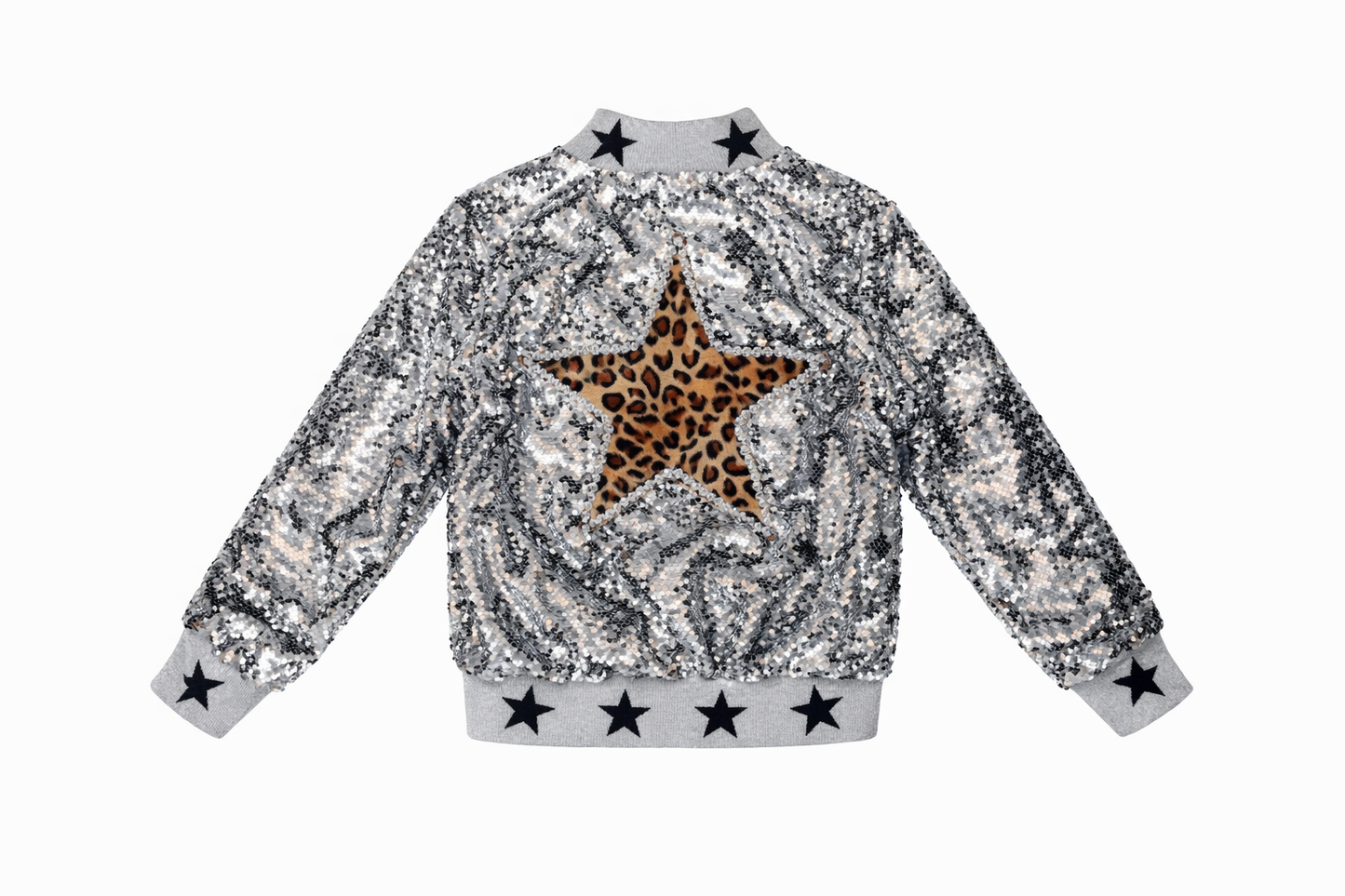 SILVER LEOPARD STAR COAT