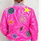 'The Ivy' Girls Hot Pink Flipping Sequin Bomber Jacket