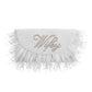 HALF MOON FEATHER CLUTCH