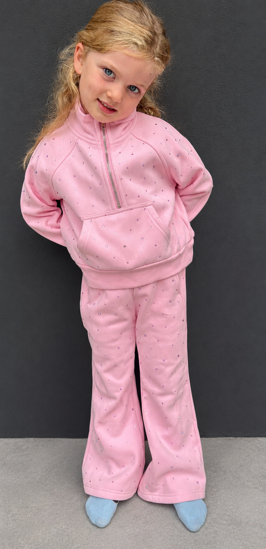 RHINESTONE EMBELLISHED TRACKSUIT PINK