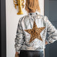 SILVER SEQUIN AND LEOPARD STAR ADULT COAT