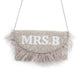 Feather Half Moon Clutch
