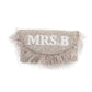 Feather Half Moon Clutch